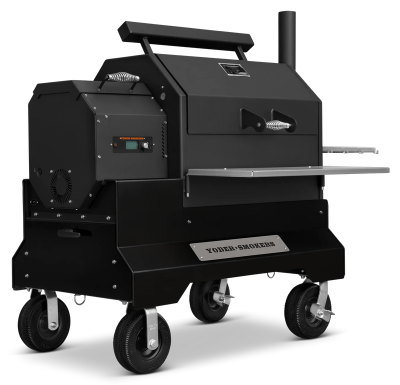 Yoder Smokers YS640S Competition Pellet Grill + Stainless Steel Shelves + 2nd Level Slide-Out Cooking Shelf and Drawer