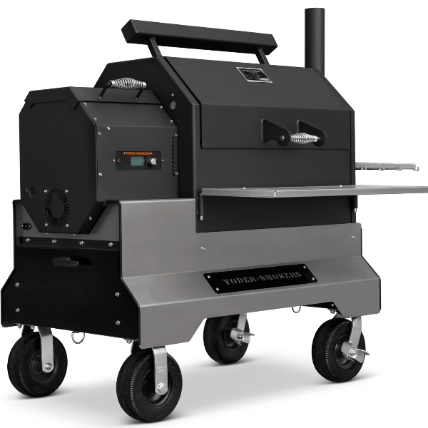 Yoder Smokers YS640S Competition Pellet Grill + Stainless Steel Shelves + 2nd Level Slide-Out Cooking Shelf and Drawer
