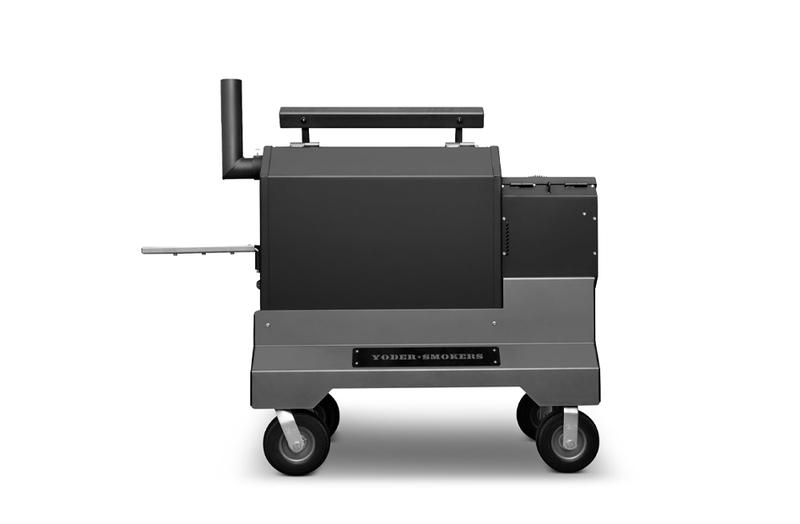 Yoder Smokers YS640S Comp (Black) + Stainless Steel Shelves + 2nd Level Slide-Out Cooking Shelf and Drawer