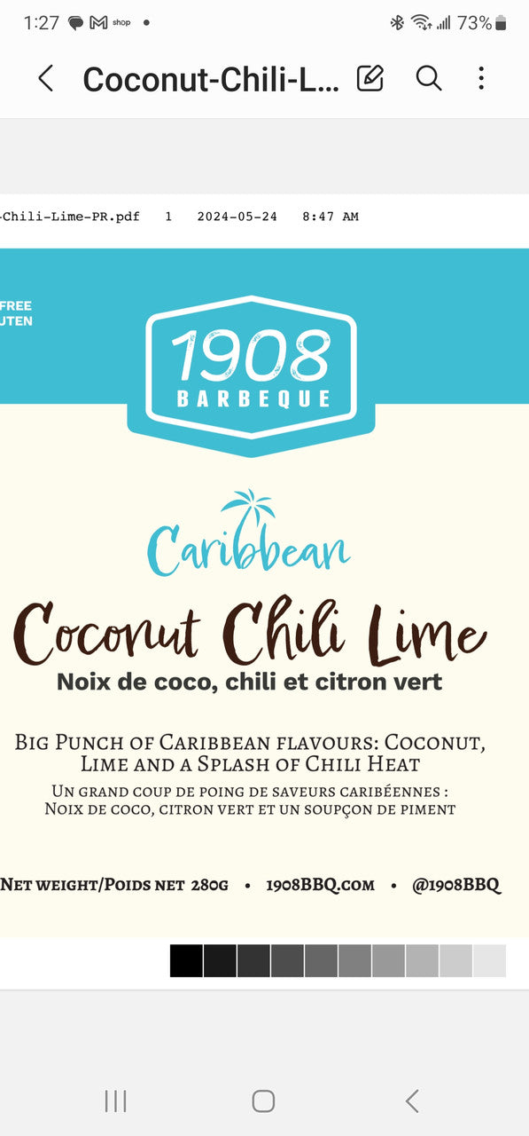 1908 Barbeque Coconut Chili Lime Rub