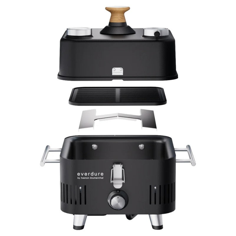 Everdure Cube Proflame 360 Portable Gas Grill With Roasting Hood – (HBECUBEG3B)