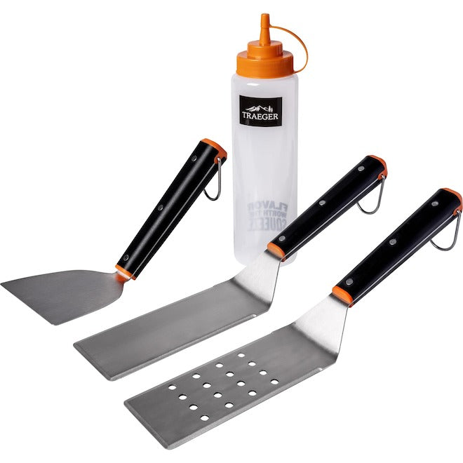 Traeger Essentials Kit for Flat Top Grills in Stainless Steel - 4-Piece BAC848