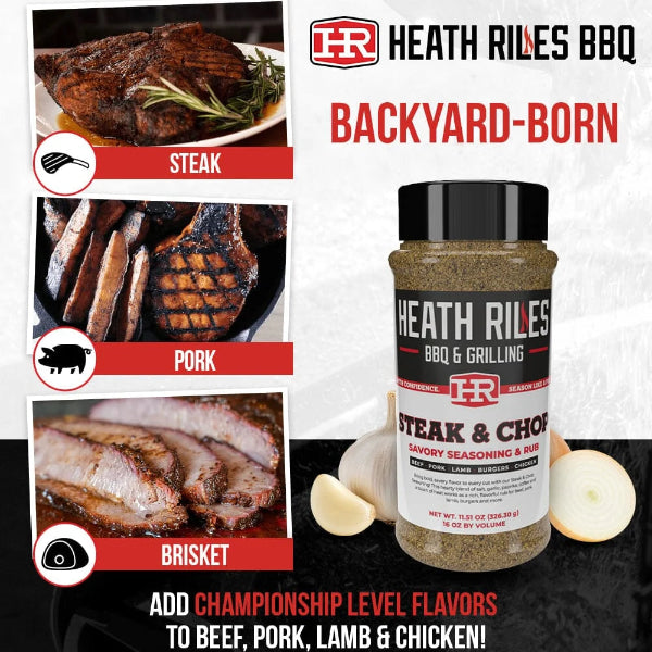 Heath Riles BBQ Steak & Chop Rub & Seasoning