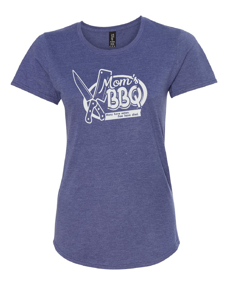 Ladies T-Shirt-Mom's BBQ - Many have eaten, few have died