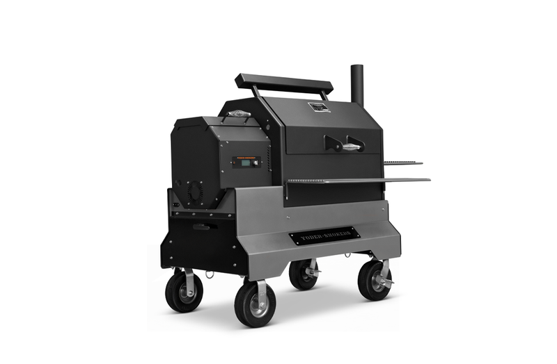 Yoder Smokers YS640S Competition Pellet Grill + Stainless Steel Shelves + 2nd Level Slide-Out Cooking Shelf and Drawer