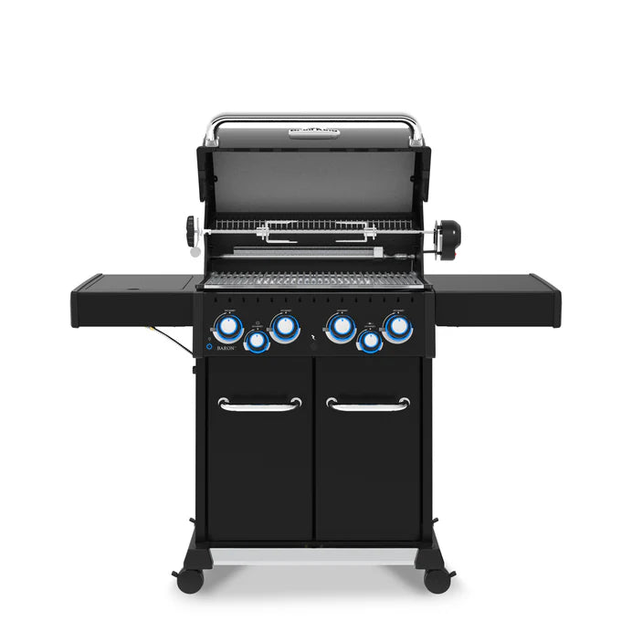 Broil King Baron 490 PRO Shadow 4-Burner Gas Grill with Rotisserie and Side Burner