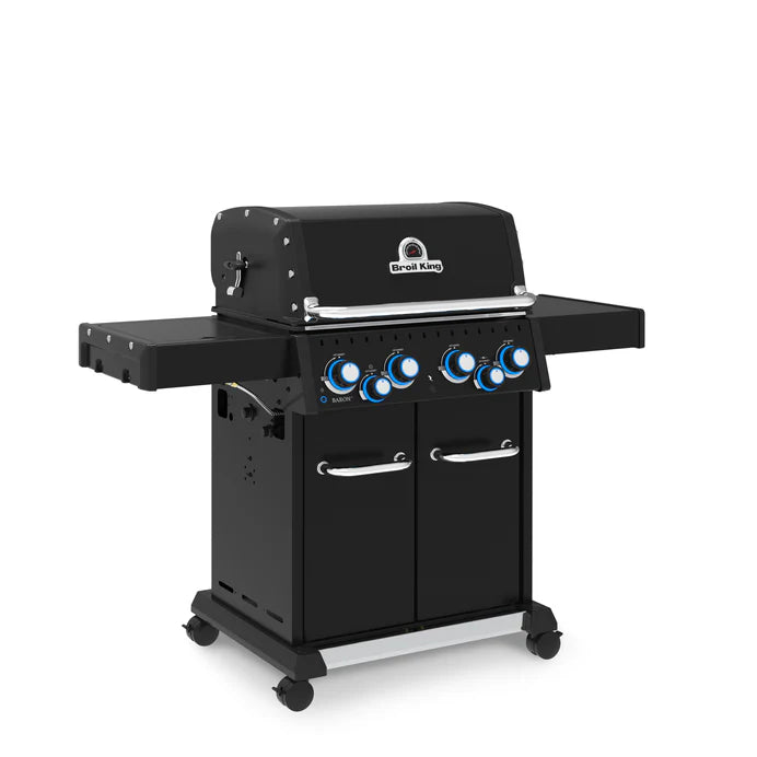 Broil King Baron 490 PRO Shadow 4-Burner Gas Grill with Rotisserie and Side Burner