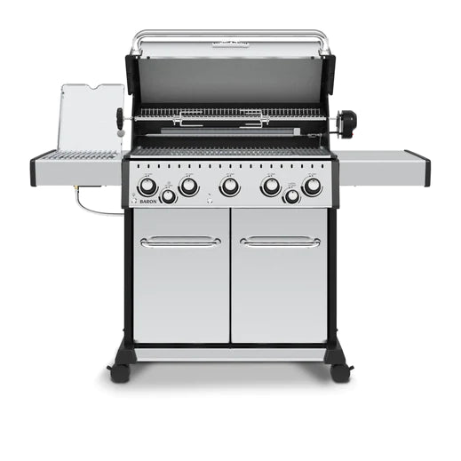 Broil King BARON S590 PRO IR BBQ with Infrared Side Burner, Rear Rotisserie Burner & Rotisserie Kit