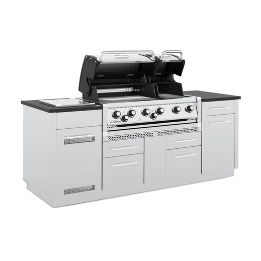 Broil King IMPERIAL S690i Grilling Center w/ Granite Counter Top, Side Burner, Rear Rotisserie Burner, & Rotisserie Kit
