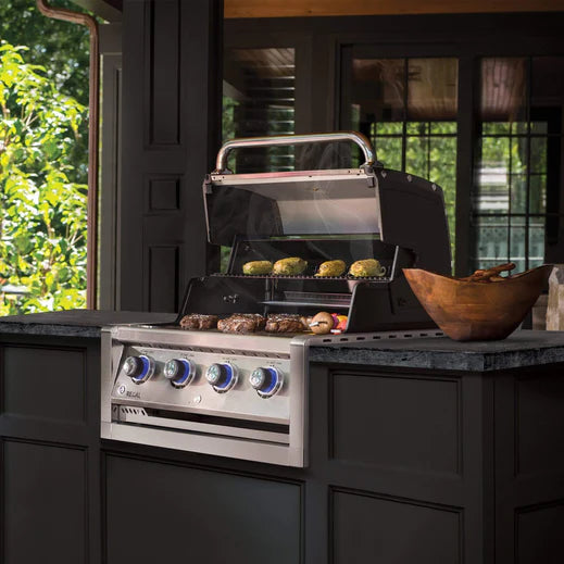 Broil King REGAL S420 4-Burner Built-In Grill with 9mm Stainless Steel Cooking Grids