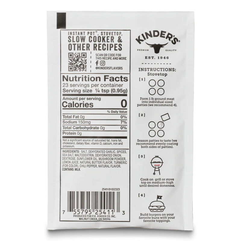 Kinder's Buttery Burger Blend Seasoning 0.8oz