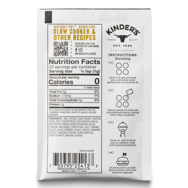 Kinder's Caramelized Onion Burger 0.8oz