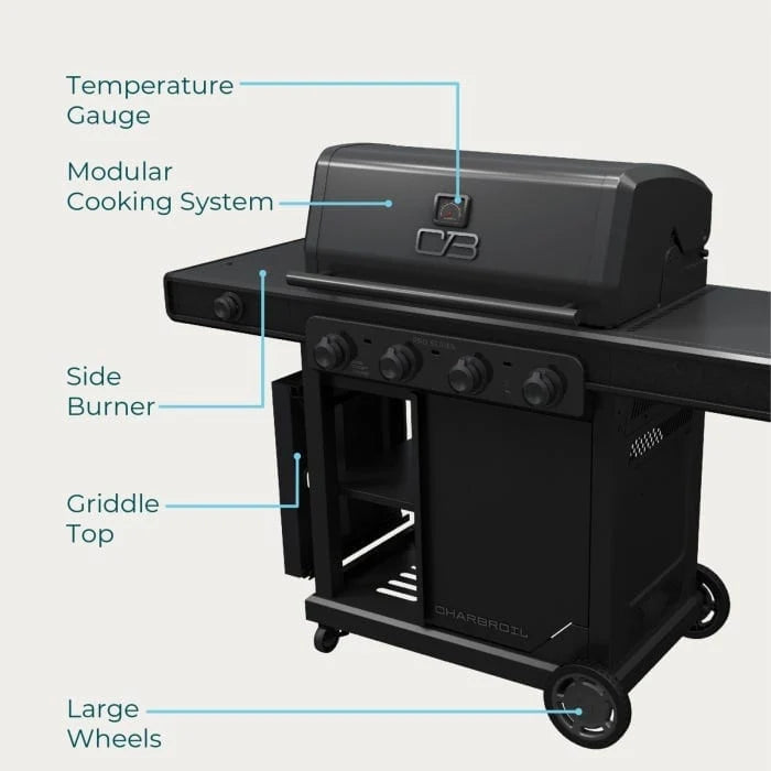 Charbroil Pro Series 4 Burner Gas Grill with Side Burner 463281024