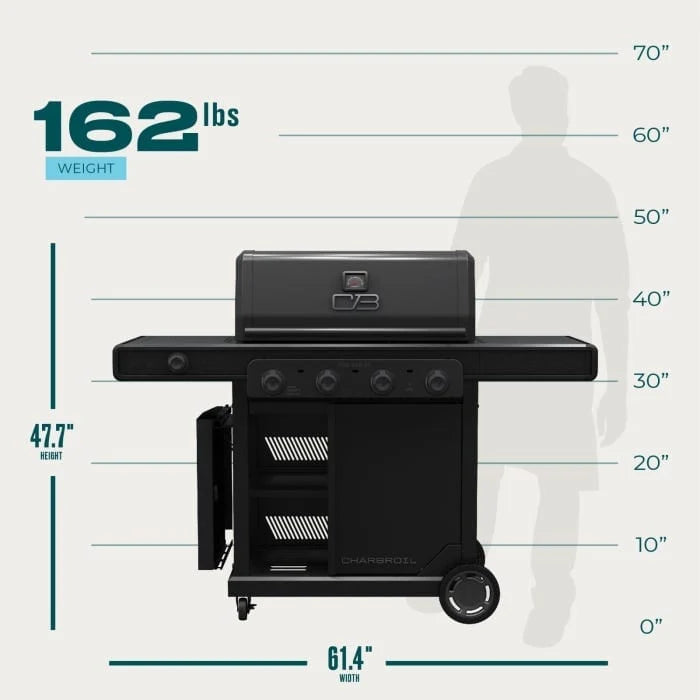 Charbroil Pro Series 4 Burner Gas Grill with Side Burner 463281024