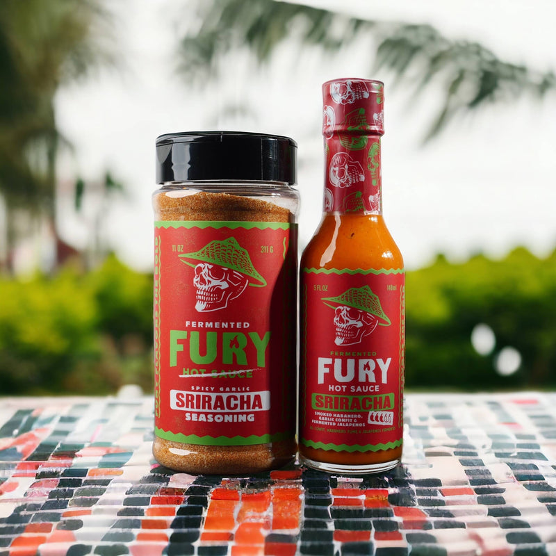 Fury Hot Sauce Spicy Garlic Sriracha Seasoning BBQ Rub