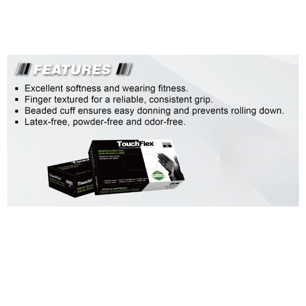 Black Nitrile Disposable Gloves 4.5 Mil (100 gloves/ Box)