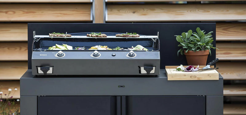 ENO La Plancha Bergerac 3000 Cargo Grey 4-Season 3-Burner Gas Griddle