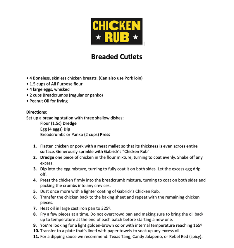 Gabrick Chicken Rub Seasoning