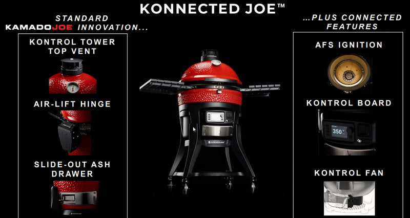 Kamado Joe Konnected Joe Digital Ceramic Charcoal Grill & Smoker with WIFI Control KJ15041123