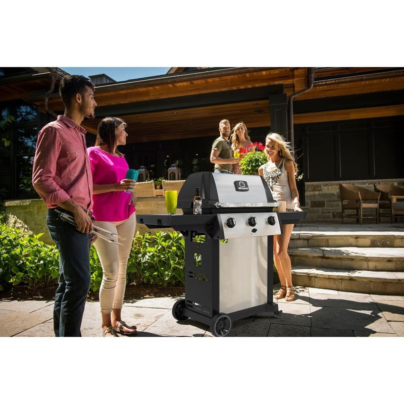 Broil-Mate 3-Burner Propane Gas BBQ Grill in Stainless Steel and Black (116454S)