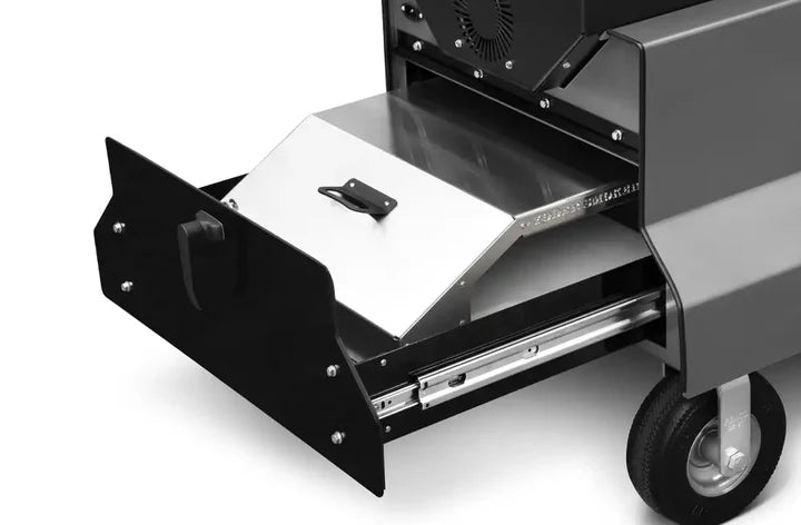 Yoder Smokers YS640S Comp (Black) + Stainless Steel Shelves + 2nd Level Slide-Out Cooking Shelf and Drawer