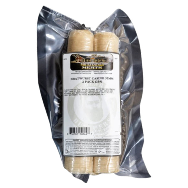 DIY Sausage - Bratwurst 32mm Collagen Casing (2 Pack)